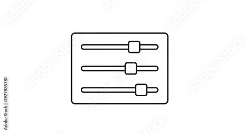 Simple line art icon depicting three horizontal sliders for settings and adjustments.