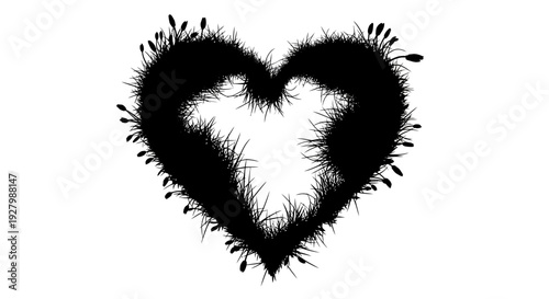 Black heart shape with spiky edges on white background.