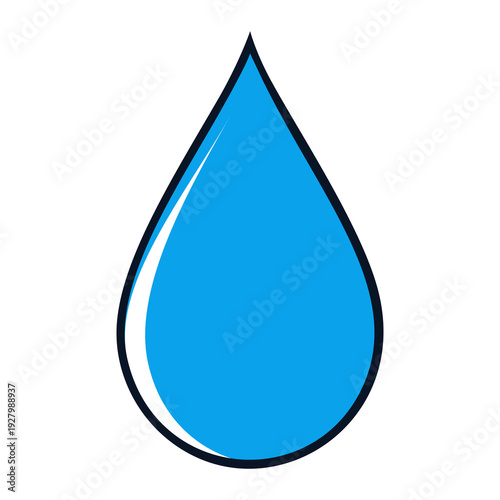 Cartoon water drop character for kids app, eco branding, marketing and clean liquid mascot, png isolated