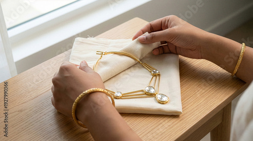 Wrapping Precious uncut diamond jewellery with Care