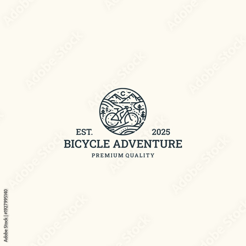 Bicycle adventure logo template vector illustration design