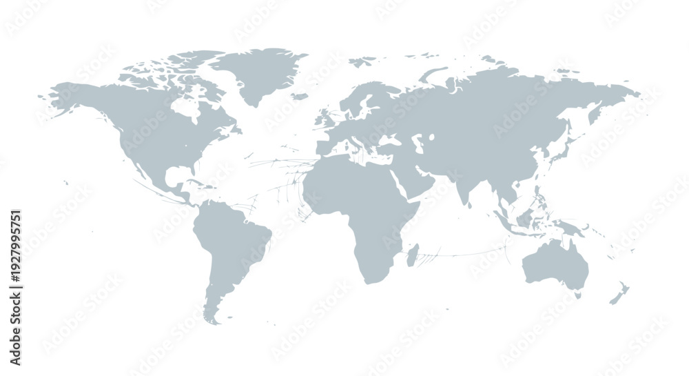 Obraz premium World map illustration on a white background.