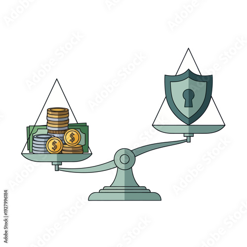 Money and security on a tilted balance scale