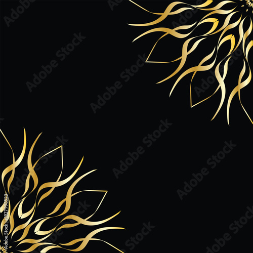 Luxury Gold Mandala Decorative Pattern on Dark Background