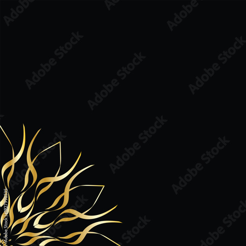 Luxury Gold Mandala Decorative Pattern on Dark Background