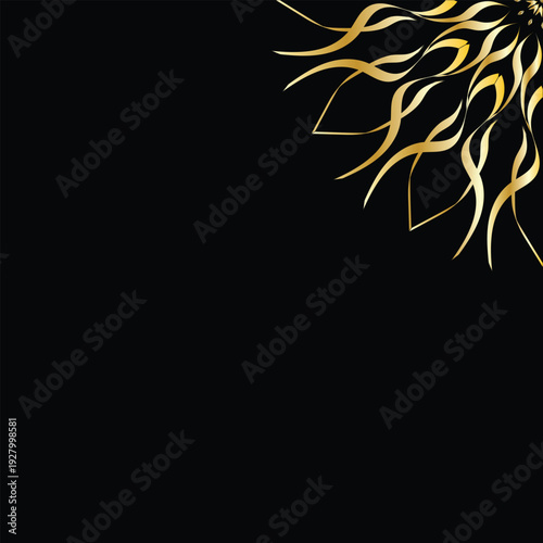 Luxury Gold Mandala Decorative Pattern on Dark Background