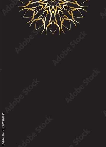 Luxury Gold Mandala Decorative Pattern on Dark Background