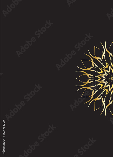 Luxury Gold Mandala Decorative Pattern on Dark Background