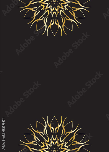 Luxury Gold Mandala Decorative Pattern on Dark Background