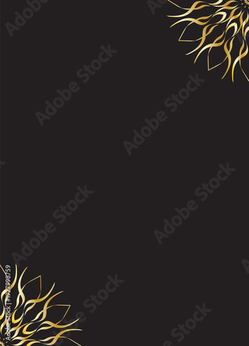 Luxury Gold Mandala Decorative Pattern on Dark Background