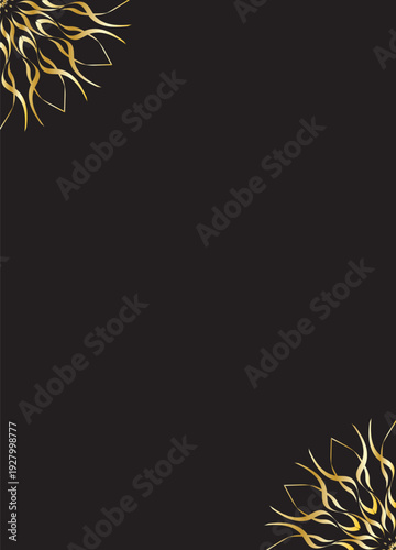 Luxury Gold Mandala Decorative Pattern on Dark Background