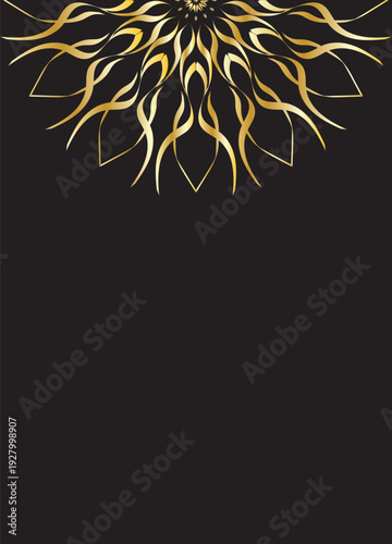 Luxury Gold Mandala Decorative Pattern on Dark Background