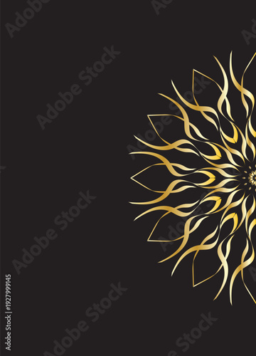 Luxury Gold Mandala Decorative Pattern on Dark Background