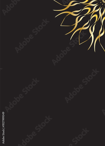 Luxury Gold Mandala Decorative Pattern on Dark Background
