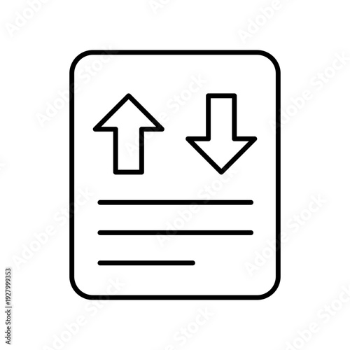 Document with up down arrows