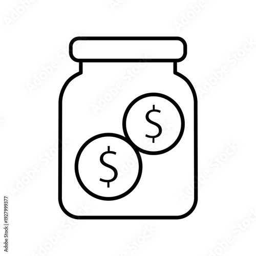 Money jar with dollar coins