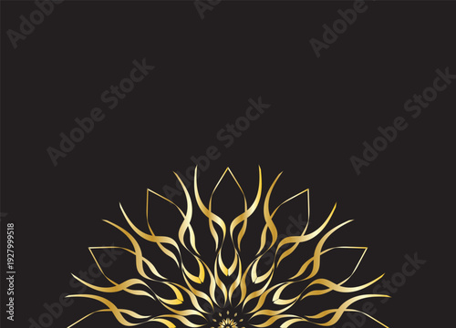 Luxury Gold Mandala Decorative Pattern on Dark Background