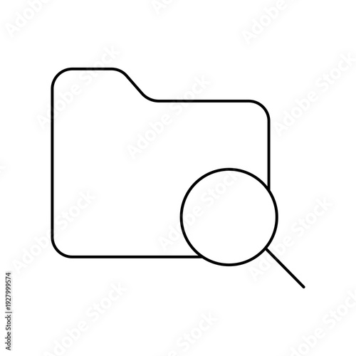 Folder with magnifying glass