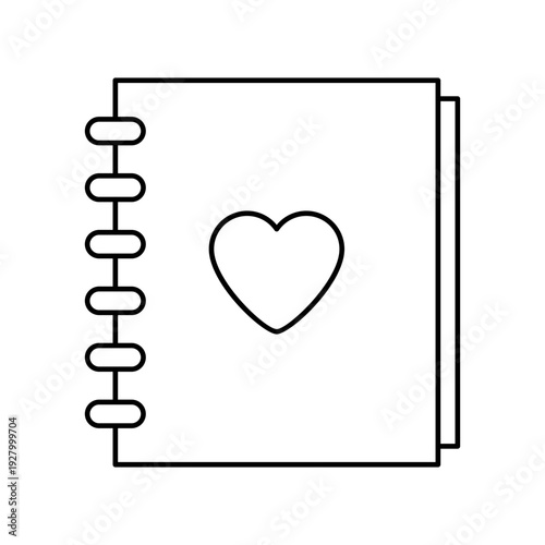 Spiral notebook with heart