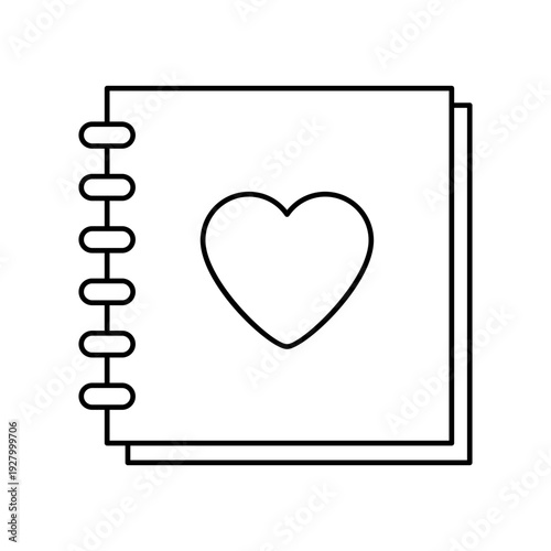 Spiral notepad with heart