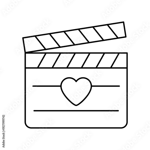 Clapperboard with heart