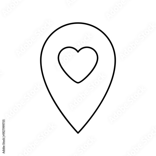 Location pin with heart