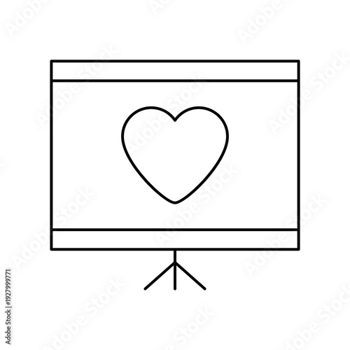 Projector screen with heart