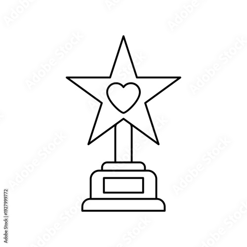 Trophy star with heart