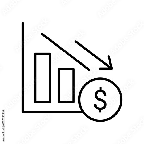 Chart with dollar decrease