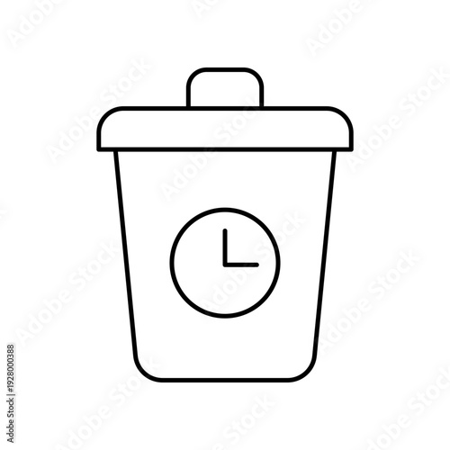 Trash bin with clock