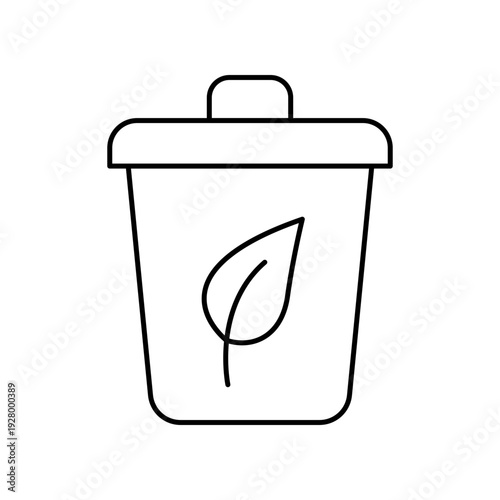 Trash bin with leaf