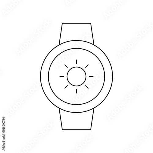 Wristwatch with sun icon