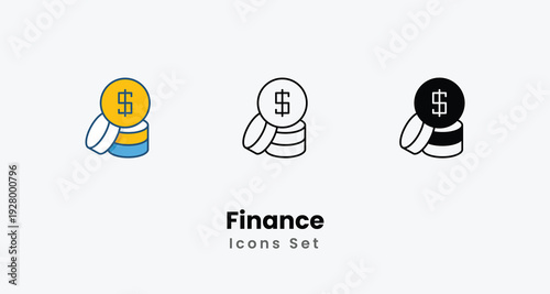 Finance icons vector set stock illustration