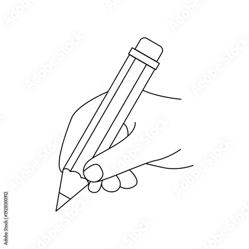 Hand holding pencil