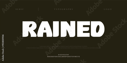 Rained, Creative digital minimal modern logo alphabet font. Typography abstract minimalist sans serif technology, electronic, digital, music, movie, creative logos fonts. vector illustration
