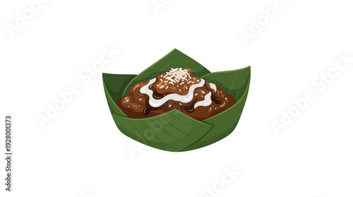 Authentic Jenang Palm Sugar Porridge Flat Design Vector