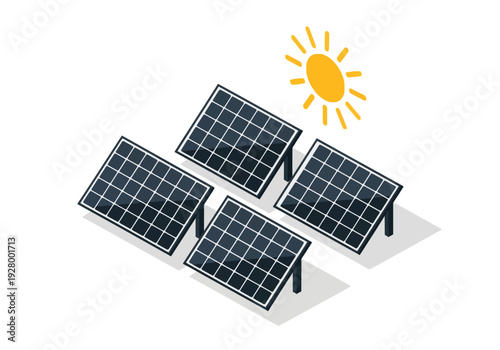 Solar energy panels generating electricity under the sun, representing renewable power and sustainable technology for a greener future