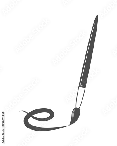 Paintbrush is painting graphic icon. Tassel sign isolated on white background. Painting symbol. Vector illustration