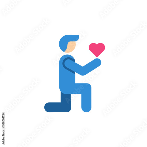 Man Kneeling and Holding a Heart.