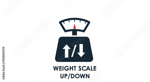 Dark Weight Scale Icon with Up and Down Arrows.