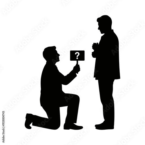 Man Proposing to Another Man with Question.