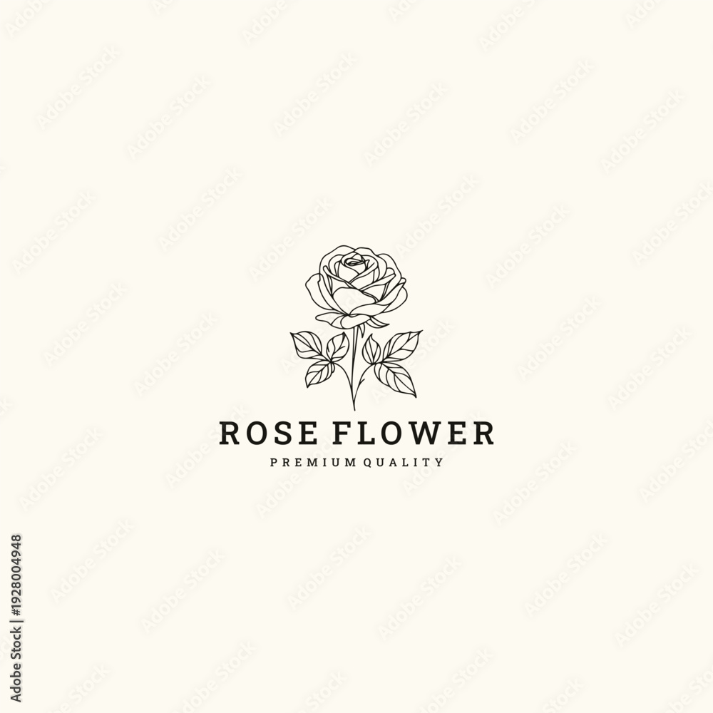 Fototapeta premium Rose flower logo icon design template vector illustration