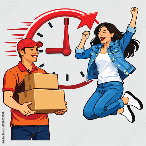 Fast delivery service brings joy to excited customer