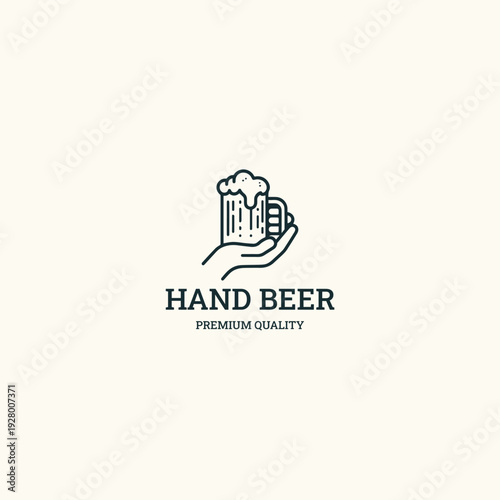 Hand beer logo icon design template vector illustration