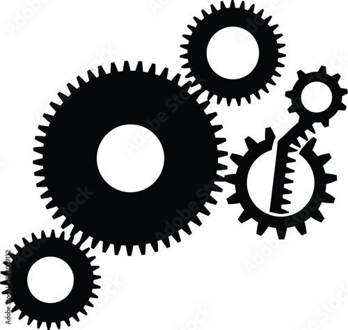Mechanical Gear Bottleneck Silhouette – System Performance Lag