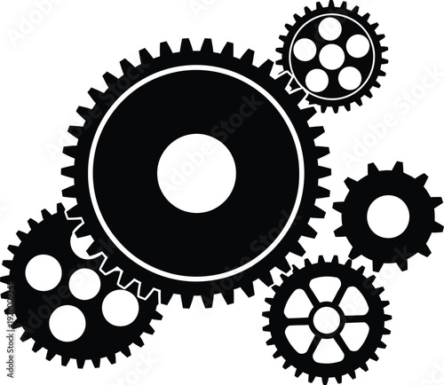 Mechanical Gear Bottleneck Silhouette – System Performance Lag