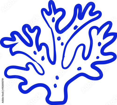 Coral Branch Outline Doodle