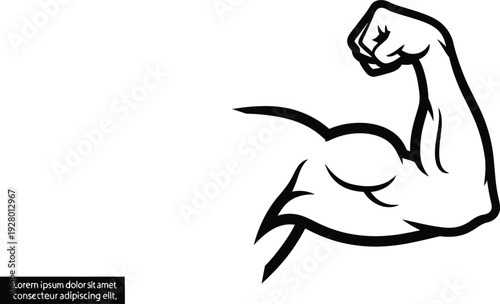 A flexed arm illustration showcasing muscular strength from a side viewpoint