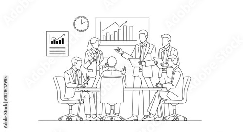 Business People Discussing Graph on Whiteboard in Meeting Room with Laptop with discussion and team and office in presentation collaboration for teamwork