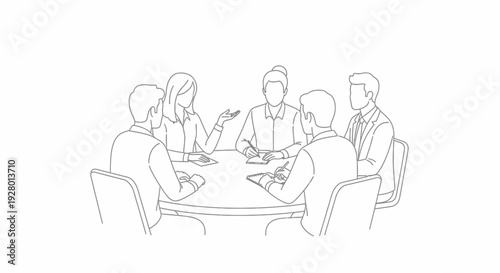 Business People Meeting Around Conference Table in Office with teamwork and discussion and strategy in planning collaboration for corporate